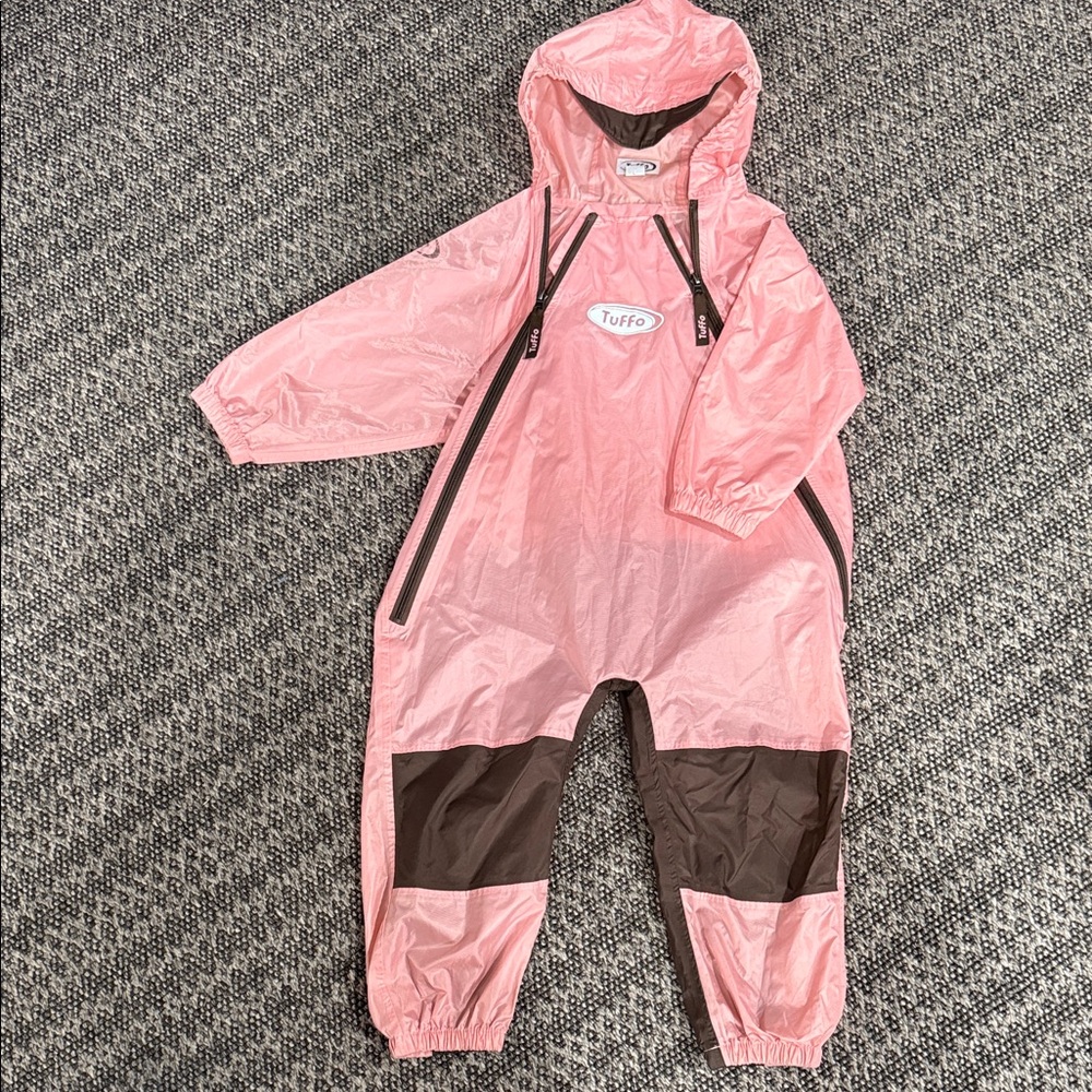 Pink and Brown Tufto Rain Suit